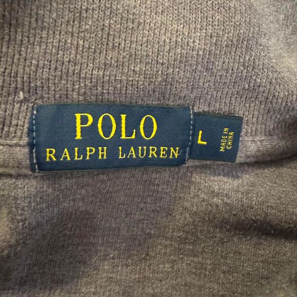 Polo Ralph Lauren Men’s Large Purple Quarter Zip Pullover 100% Cotton Sweater - Picture 3 of 6